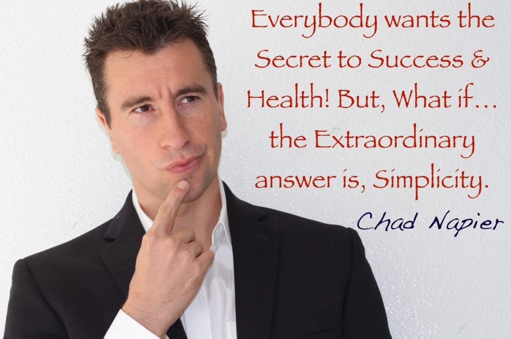 banner picture of chad napier quote about simplicity